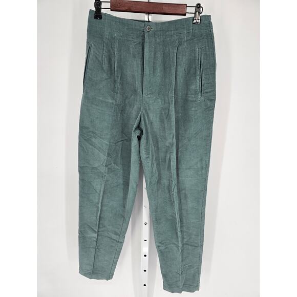 Princeton Club Women's Blue Corduroy Elastic Waist Cotton High Rise Pant Size 12 - Picture 1 of 4